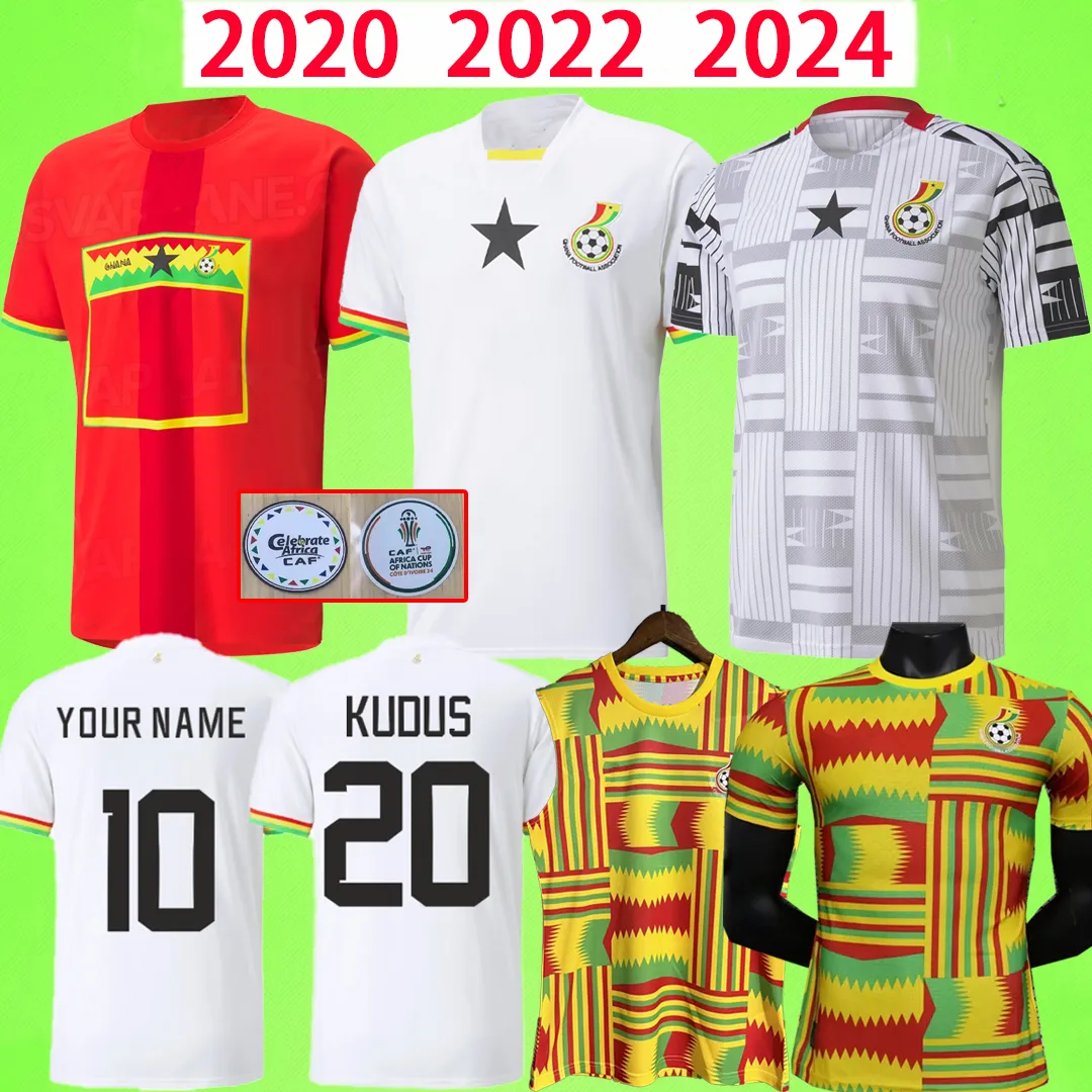 2024 Gana Camisas de futebol THOMAS uniforme da equipe nacional J.AYEW WILLIAMS KYEREH SULEMANA KUDUS 2020 colete retrô uniforme camisa de futebol T 20 21 22 23 24 fãs versão do jogador