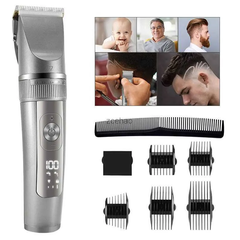 Máquina de cortar cabelo elétrica lavável de corpo inteiro cerâmica profissional fina ajustável aparador de cabelo baixo ruído máquina de corte de cabelo navalha