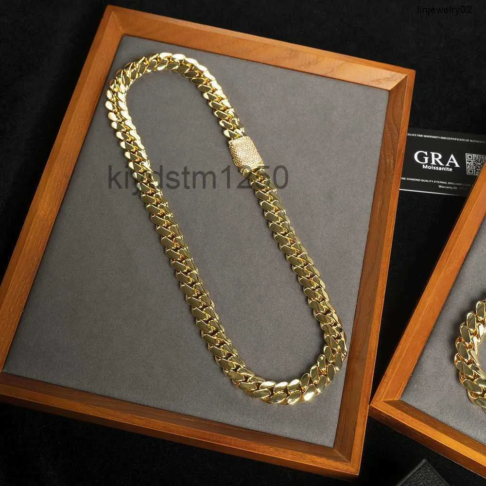 Collier ras du cou en or 18 carats, personnalisé, chaîne à maillons cubains 24 carats, Miami, 20mm, 9KX1, vente en gros