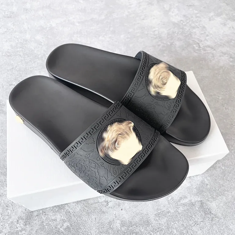 Rubber sole tazz Slipper flip flop Palazzo Sandal slip on luxury Summer Beach Women Designer shoe man Sliders Leather fashion Casual Slide flat sandale loafer pool