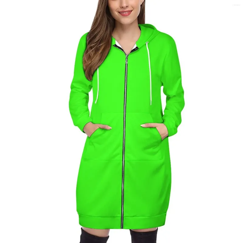 Bluza bluzy z kapturem damskiego Neon Green Pullovers z kapturem z kapturem z kapturem