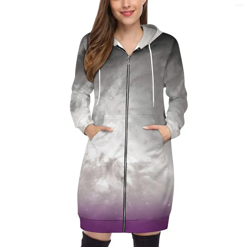Kvinnors hoodies ess stolthet nebula överdimensionerad hoodie kvinnor dragskon tröjor personlighet lös huvtröja mode asexual hbt