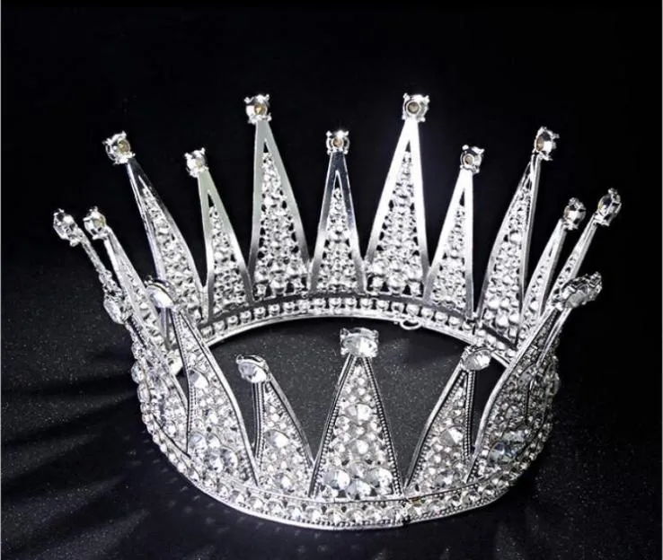 Couronne de mariée de luxe pas cher mais de haute qualité cristaux de perles scintillants couronnes de mariage royal bandeau de voile de cristal accessoires de cheveux Par8242320