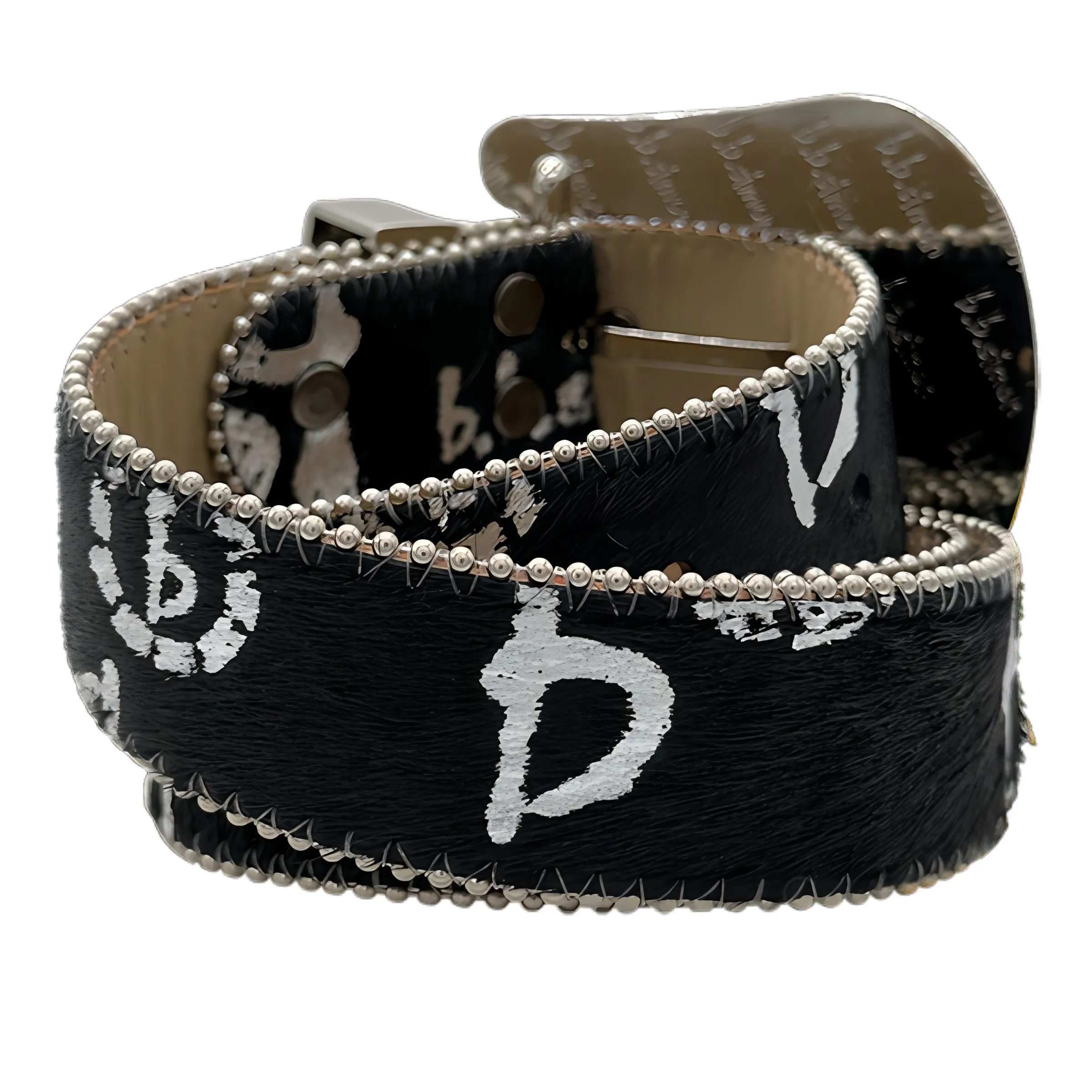 Unisex Faux Leather Rhinestone Belt, Needle Buckle... From  display picture 1