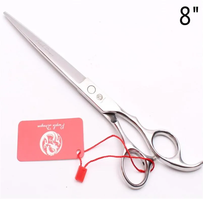 Z1006 8Inch 440C Purple Dragon Silver Professional Human Hair Scissors Barberquots frisörsaxar Skärning eller tunnare SCISS5078843