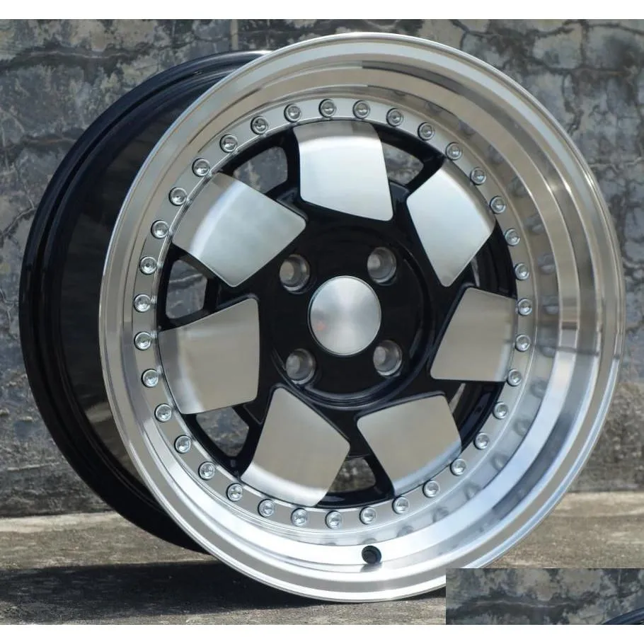 Jantes de carro borda larga 15 polegadas 15x8.0 4x100 roda de liga adequada para honda entrega direta automóveis motocicletas peças de automóvel rodas pneus dhsev