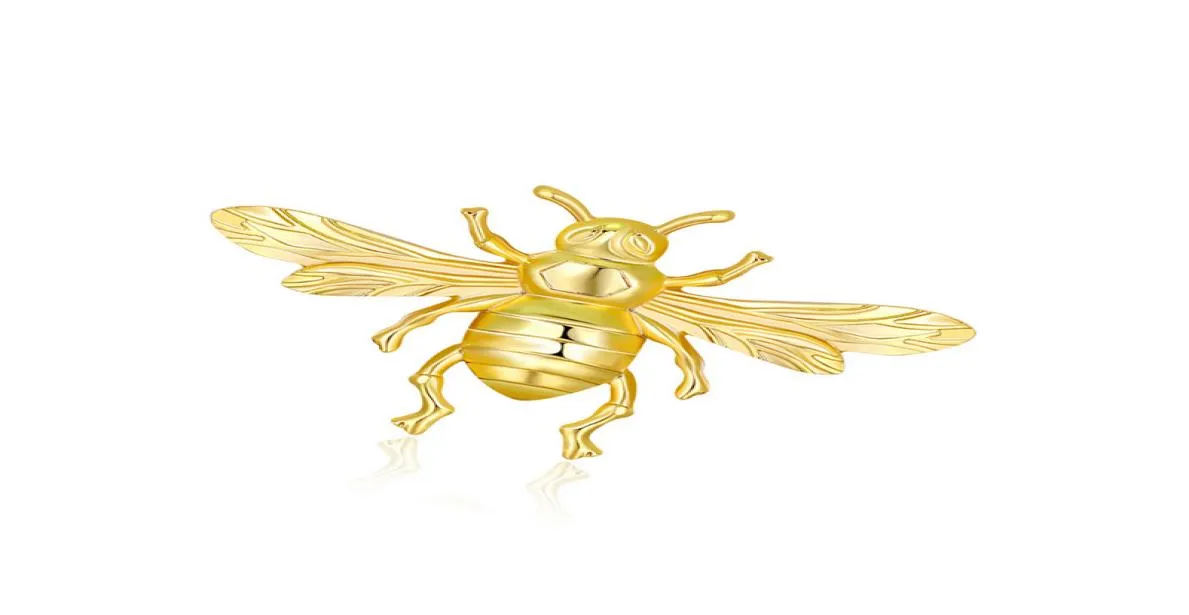 5535cm Gold Bee Brosch Women Insect Brooches Suit Lapel Pin Fashion Jewelry Accessories For Gift Party5455302