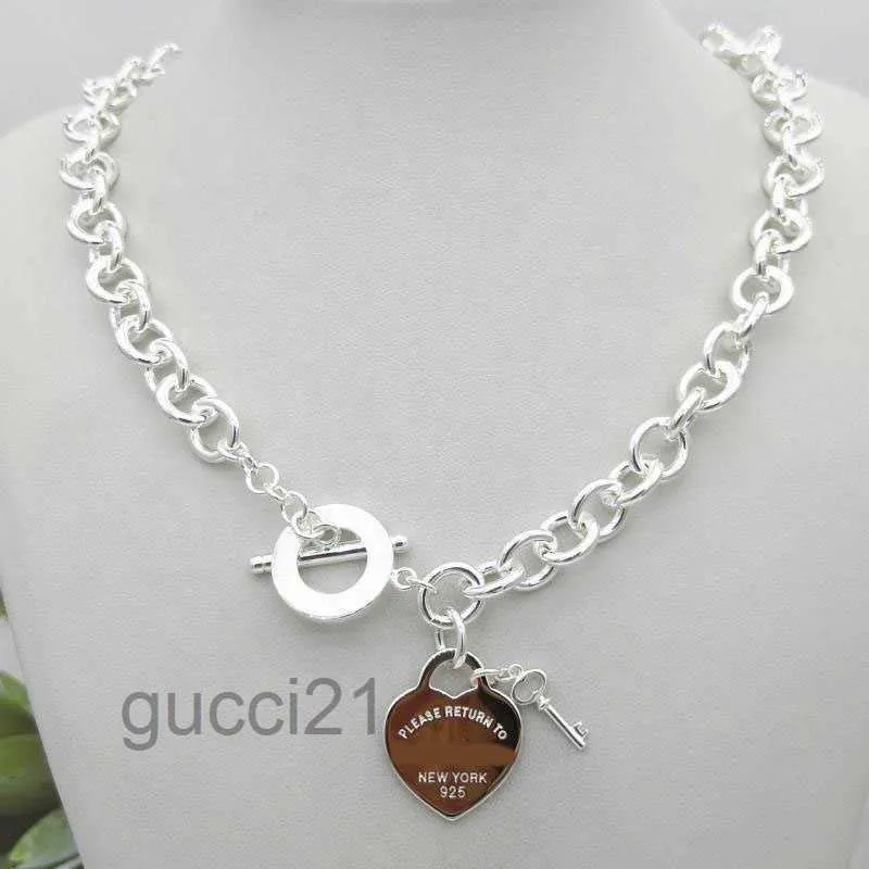 Collier avec pendentif en argent Sterling S925 pour femmes, Design classique, Style clé, œuf, breloque de marque, Nec CKZC CKZC