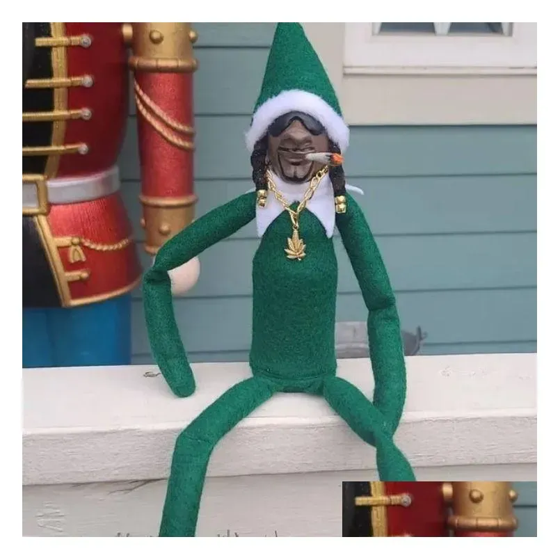 snoop on a stoop christmas elf doll spy bent home decorati year gift toy t0814