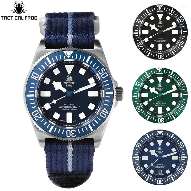 Relojes de pulsera Táctico Rana V4 Reloj de buceo Titanio NH35 Relojes mecánicos automáticos Zafiro BGW-9 Luminoso 200M Reloj de pulsera impermeable