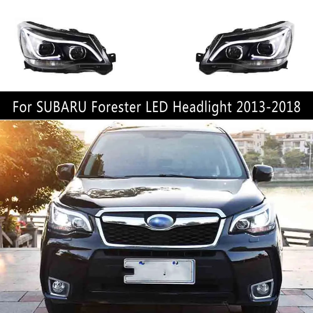 Araba Stili DRL Gündüz Çalışma Işık Flaması Sinyal Sinyal Ön Lambası Subaru Forester LED Far Montajı 13-18 Otomatik Parçalar