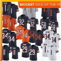 ''bears''Football Jerseys 1 Justin Fields 34 Walter Payton 85 Cole Kmet 24 Khalil Herbert 2 DJ Moore 4 Eddie Jackson 9 Jaquan Brisker 11 Darnell Mooney