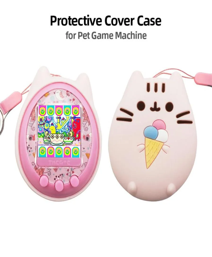 Skyddsskal Pet Game Machine Silikonfodral för Cartoon Electronic Pet Game Machine Handheld Virtual Pet Kids Toy213H4207168
