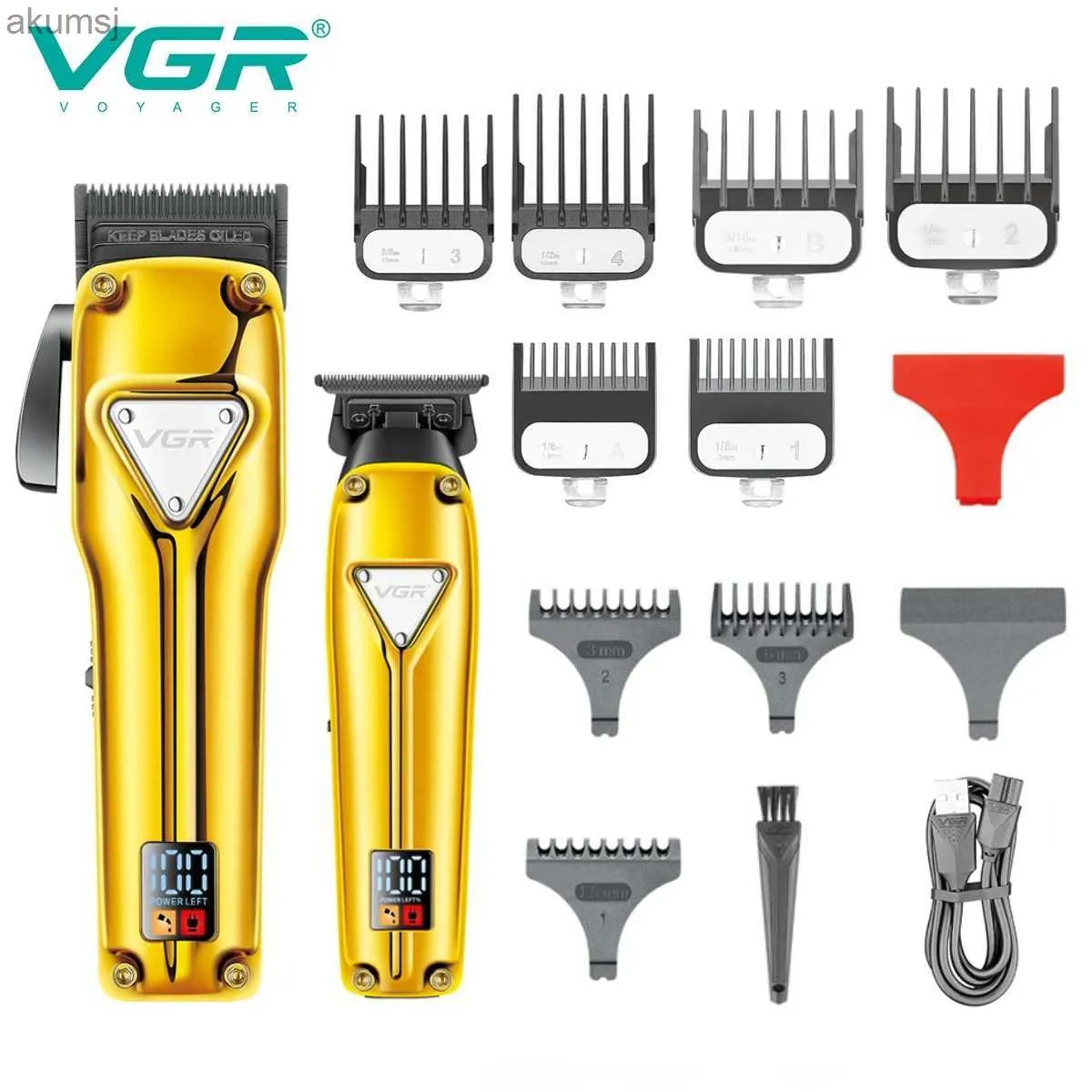 Coieurs de cheveux Vgr Hair Clipper Hair Hair coup de coupe machine rechargeable Barber Hair Haircut Metal Clipper For Men V-136 V-912 YQ240122