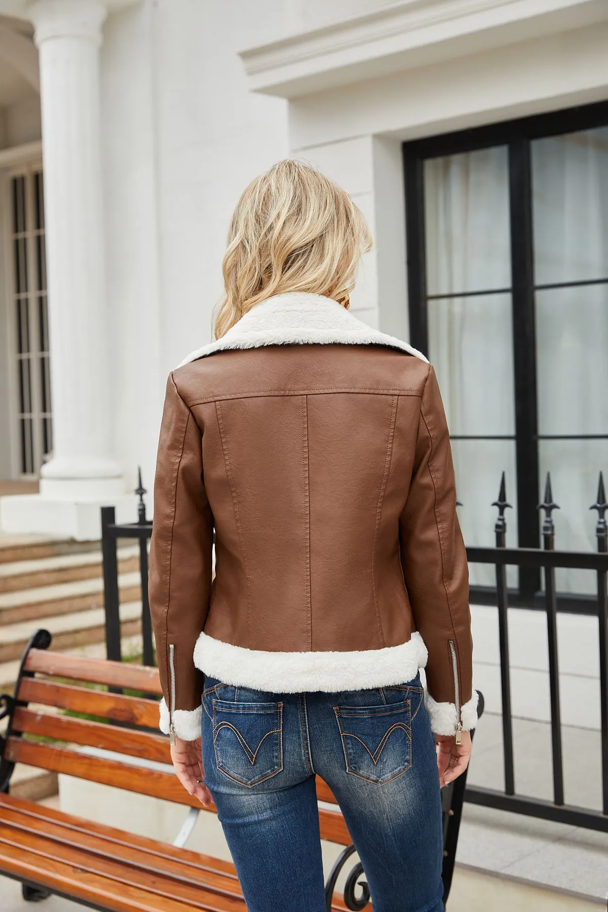 Women s Jackets Women Winter Coat Top Autumn Lapel Suede Leather Buckle Cool Pilot Jacket Faux Lamb Wool Motorcycle Female Clothes