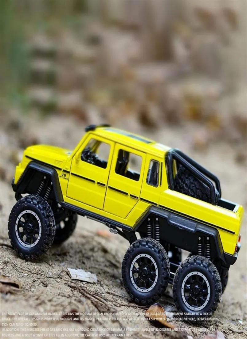 132 Scale AMG G63 6X6 PickUp SUV Off Road Metal Alloy Car Model Diecast
