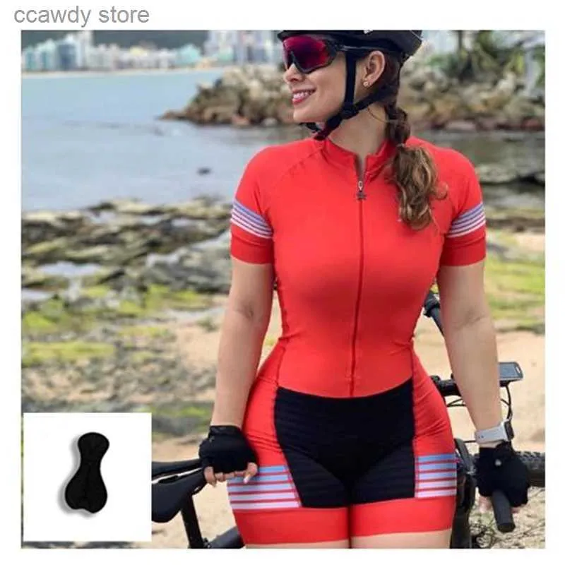 Herrspårsfall Cycling Jersey Set Custom-Tailor Women Breattable Cycling Jersey Suit Women's Printing Bike Clothing Shirts Tight Triathlon Jumpsuith24122