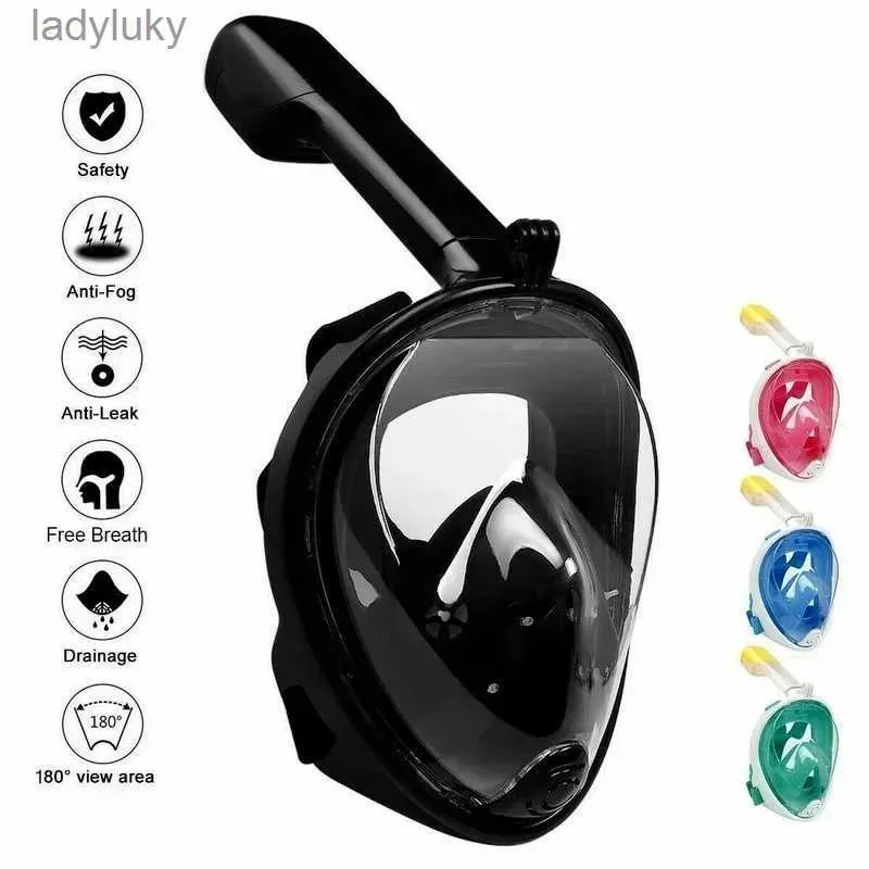 Dykmasker dykmask andning rör helt torr vuxen och barn plug-in snorkling mask simhjälp set utrustning l240122