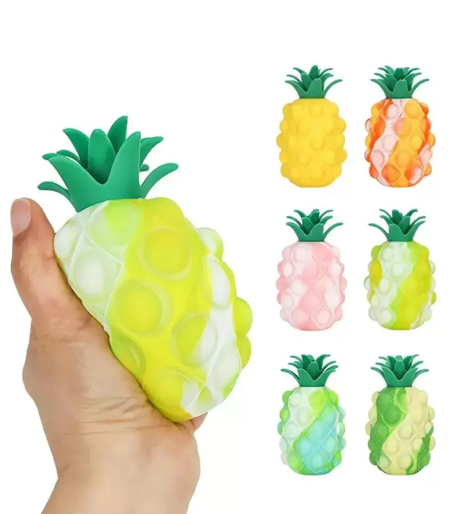 Silicone ananas 3D balle jouets pousser pers bulles créatives Grenade enfants Puzzle Extrusion bulle balle jeu Toy7783106