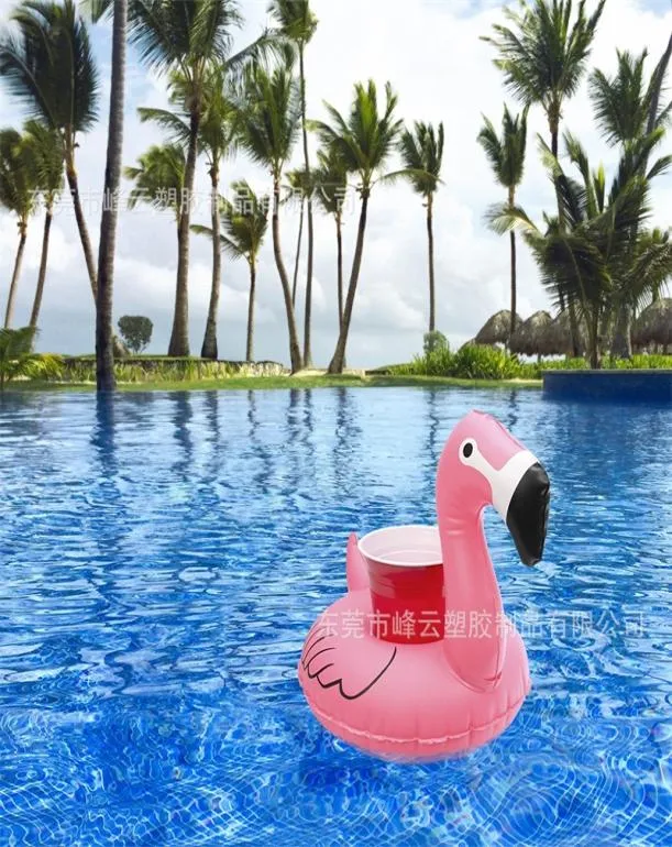 Pool Float Fun Flamingo Uppblåsbar poolleksak och kopphållare bra för poolpartier badtid dryck hållare och dekoration 528 x24395201