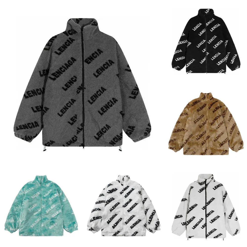 Casaco de pele designer casaco para mulheres inverno engrossado quente bordado carta impressão biblioteca tecnologia gola lã cashmere casaco tamanho M-2XL