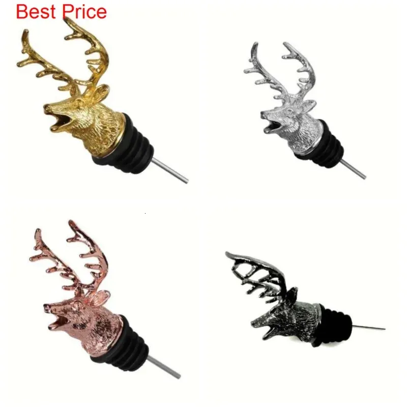 20Pcslot Wild Deer Head Wine Mouth Pouring Device Decanter Stainless Steel Guiding 240122