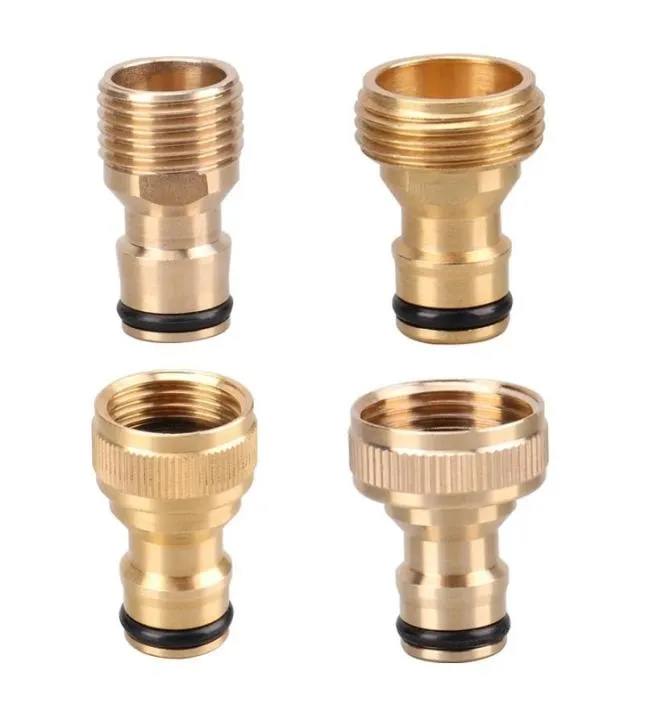 Attrezzature per irrigazione 12quot 34quot Connettore rapido Rubinetto per capezzoli in ottone Adattatore per pistola ad acqua Rubinetto da giardino Filettatura maschio/femmina 16mm9707017