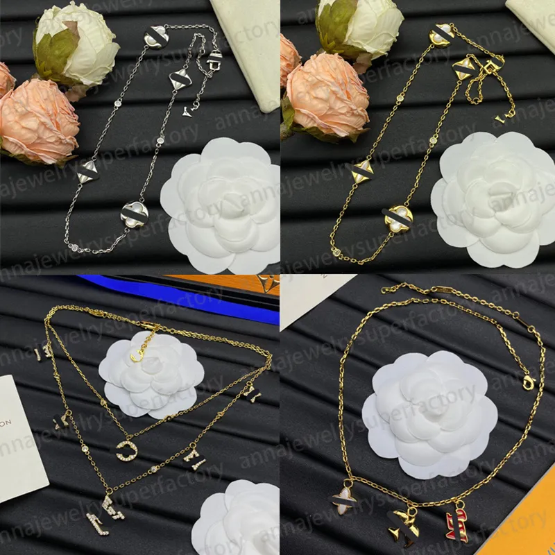 Designer-Halsketten mit Anhänger der L-Serie für Damen, weiße Fritillaria, 18 Karat Roségold, Silber, klassische Presbyopie-Diamant-Halskette, beliebtes Luxus-Schmuckgeschenk