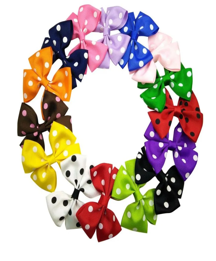 35quot Ribbon Polka Dot Pinwheel Baby children clip hair Bows hairbow headwear 30pcs9476100