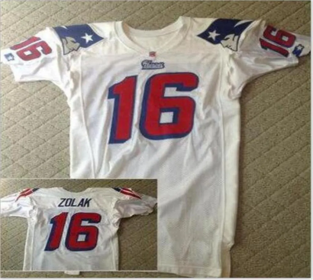 Custom Men Scott Zolak 16 Team Issued 1990 White College Jersey Size