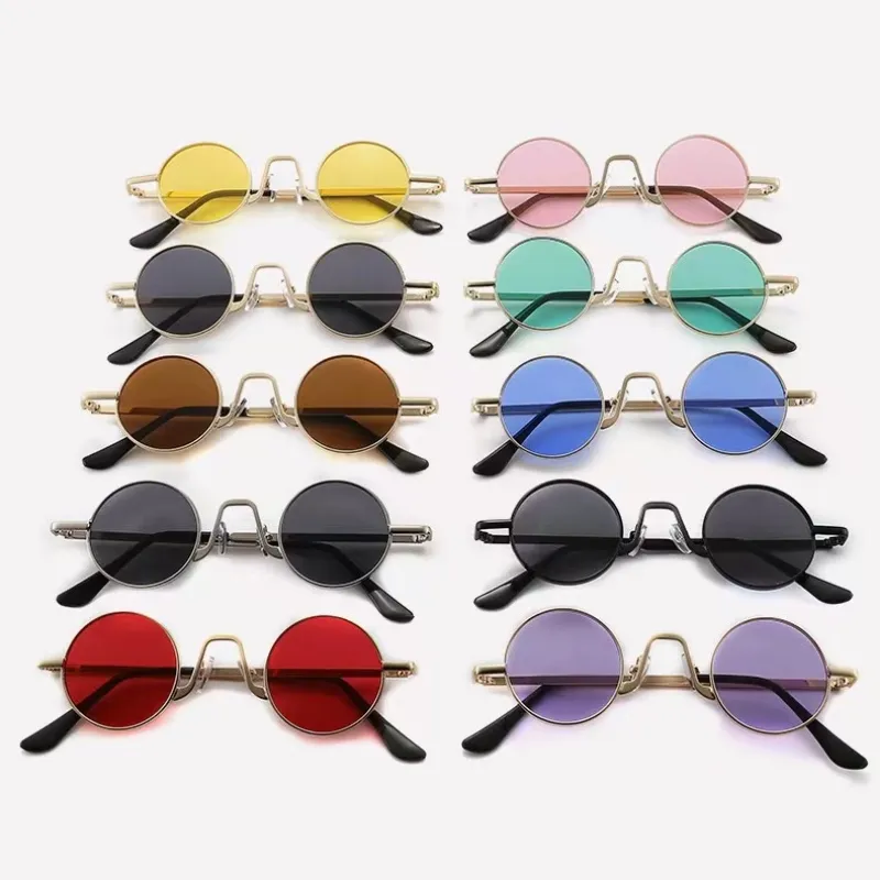 GetUSCart- John Lennon Glasses - GLEYEMOR Small Round Polarized Sunglasses  for Men Women Retro Circle Sunglasses (Gold/Clear Purple)