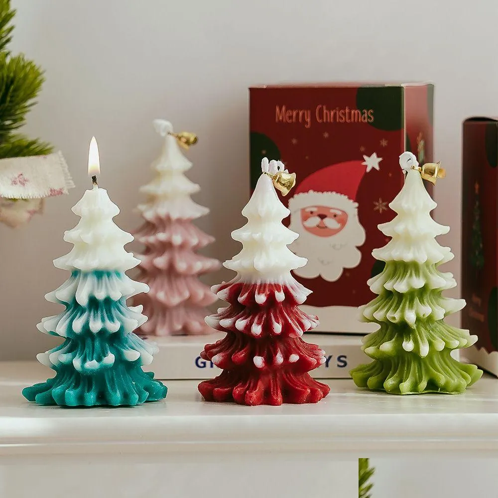 Kaarsen Kerstboom Wierook Groothandel Geschenkdoos Set Geschenken Diy Sfeer Decoratie Modelleren Kerst Drop Levering Huis Tuin Deco Dhetc