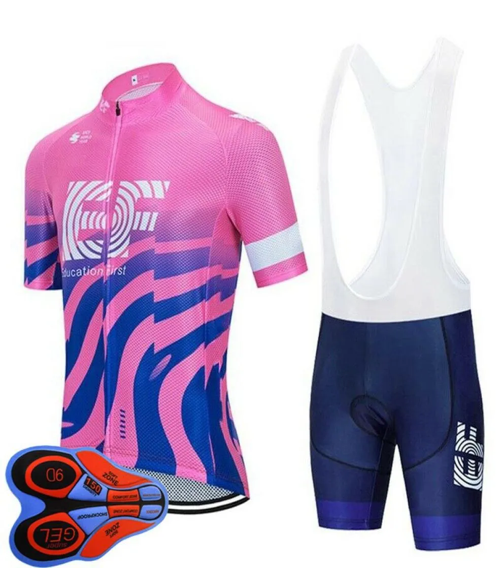 EF Education First Team Bike Cycling Short Sleeve Jersey Bib Shorts Set 2021 Summer Quick Dry Mens Mtb Bicycle Uniform Road Racing5506030