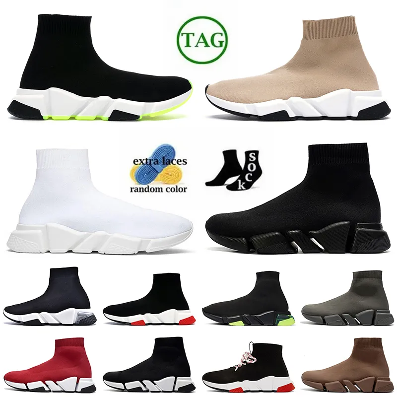 2024 Knit Speeds 2.0 Designer Casual Meias Sapatos Top OG Mulheres Mens Moda Borracha Sapatilhas Sapatilhas Treinadores Vermelho Branco Preto Plataforma Mocassins Corredores