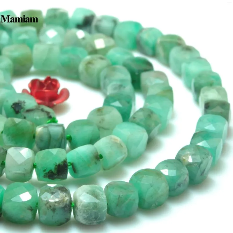 Pietre preziose sciolte Mamiam Smeraldo naturale sfaccettato Perline quadrate 4 -0.2mm Pietra liscia Fai da te Collana Bracciale Creazione di gioielli Design regalo