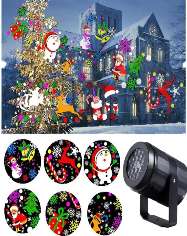 20 modelli Capodanno Decorazione natalizia Effetti LED Proiettore laser Luce Fiocco di neve Alce Lampada da proiezione Illuminazione da interni De4544294