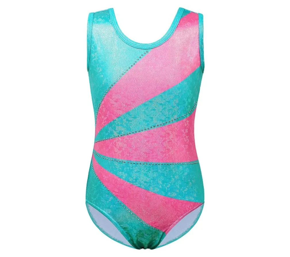 Barn flickor danskläder tryck leotard ärmlös dans bär söt blank mönster onepiece7898185