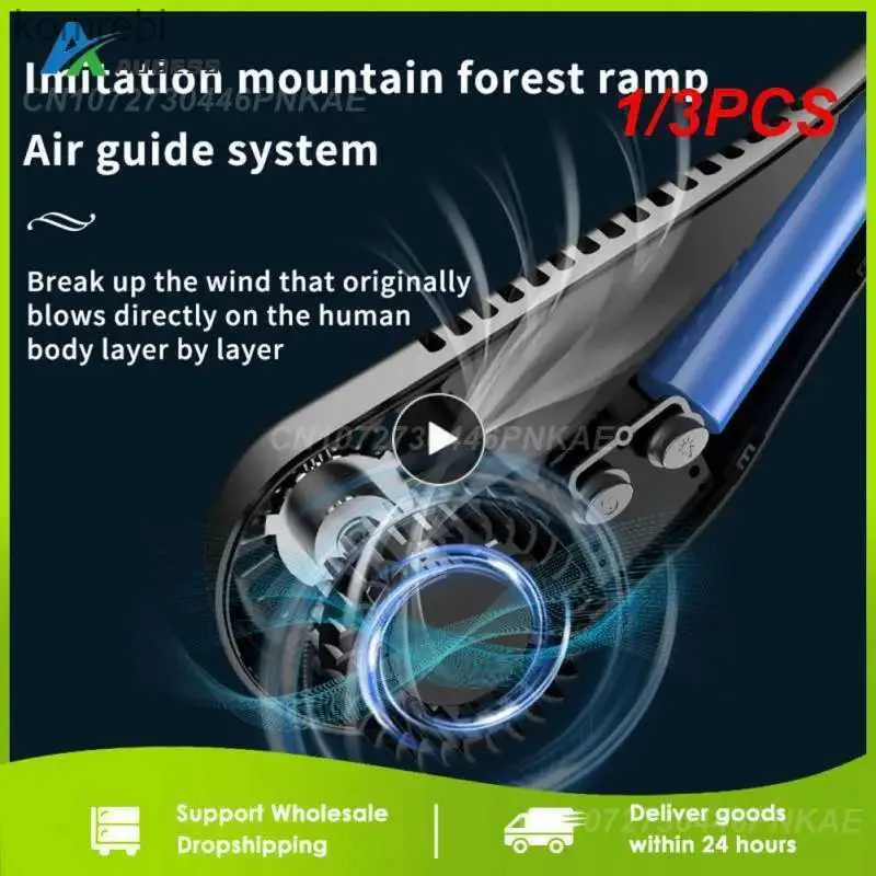 Ventilateurs électriques 1/3 pièces ventilateur de cou Portable ventilateur de cou suspendu pliable été refroidissement par Air Rechargeable sans lame muet ventilateurs de tour de cou en plein air L240122