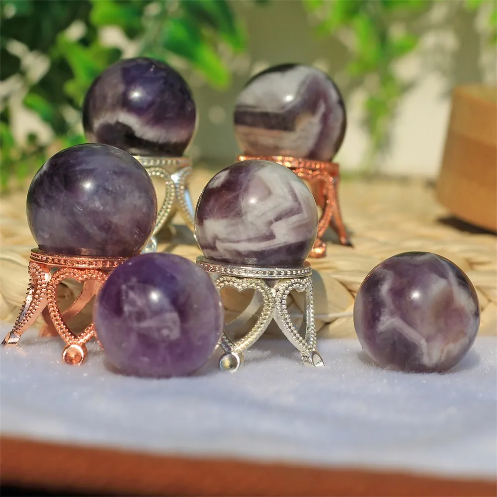 Objets décoratifs Figurines cristal naturel améthyste boule énergie pierre violet ornements décoration de la maison Reiki guérison