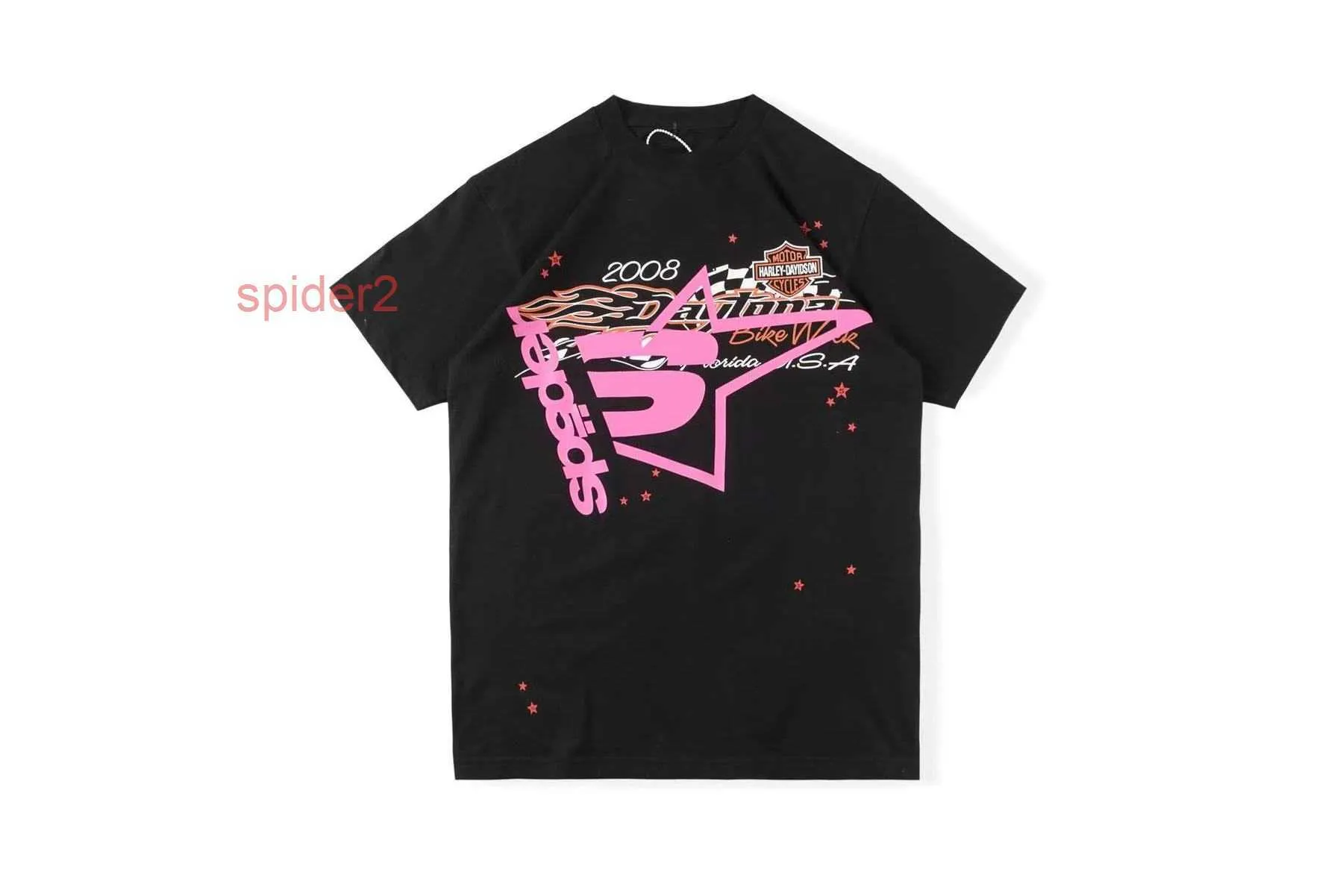 メンズTシャツY2K Tシャツスパイダー555ヒップホップカニエスタイルSP5DE 555555 TSHIRT SPIDERSジャンパーヨーロッパとアメリカの若い歌手