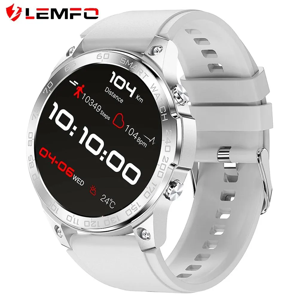 Watches Lemfo Smart Watch Men 466*466 AMOLED HD Smartwatch 400mAh Bluetooth Call Fitness Sports Watches IP68 Waterproof NFC 1,43 tum