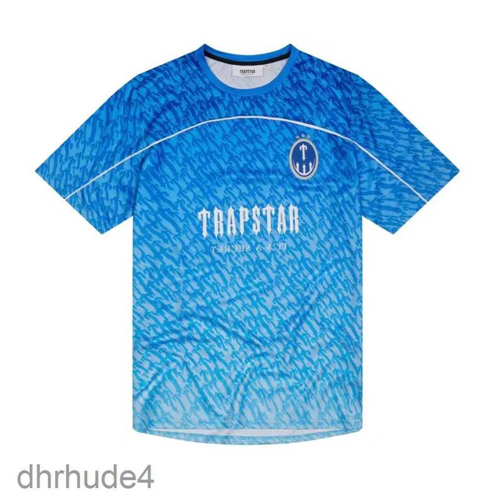 Męskie koszulki Limited Nowa Trapstar London T-shirt krótkie rękawie Unisex Blue Shirt for Men Fashion Harajuku Tee Tops Mężczyzna T koszule Y2K G230307 GMDU 0BQU
