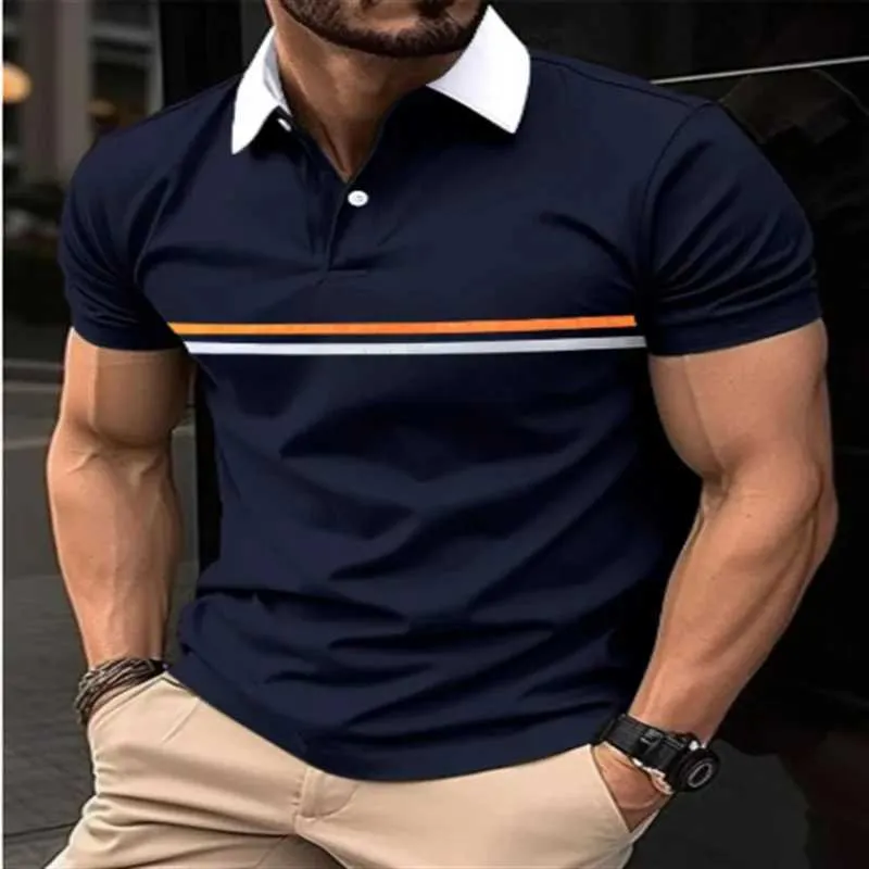 Zomer ademend heren poloshirt merk gesplitst poloshirt casual korte mouwen heren T-shirt heren golfshirt sneldrogend