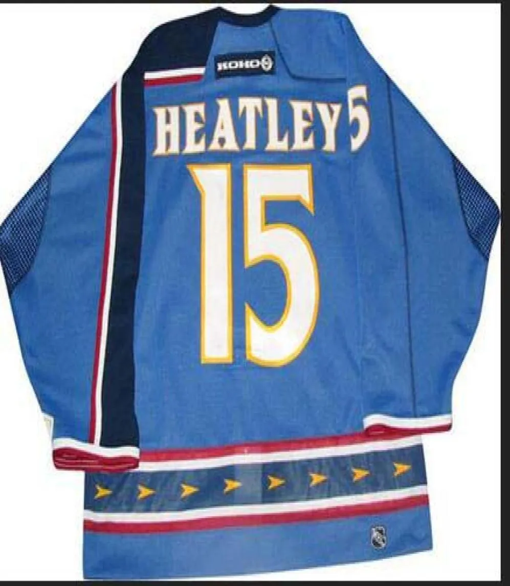 カスタムメンズユースウィメンヴィンテージ15 Dany Heatley Atlanta Thrashers 2003 Hockey Jersey Size s5xlまたは任意の名前または番号2957367