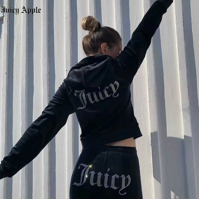 Womens Velour Jogging Suit Juicy Apple Velvet Sweatshirt And Pants Set From Clothing5354 36.94 DHgate.Com