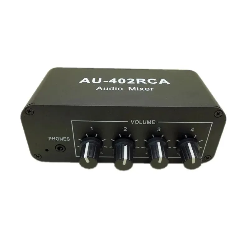 Усилитель Стерео аудио Смешанный распределитель сигнала Селекторный переключатель 4 входа 2 выхода RCA Регуляторы громкости тона Усилитель для наушников AU402RCA