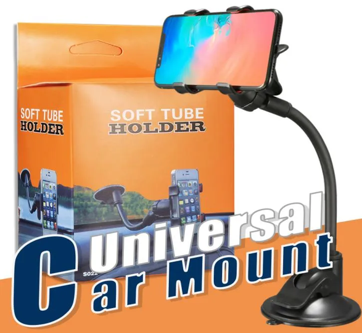 Universal Long Arm Car Holder Mount med Clip Suction Cup 360 -graders roterad vindrutetelefonhållare för 47 tum 68 tum cellphon2974486