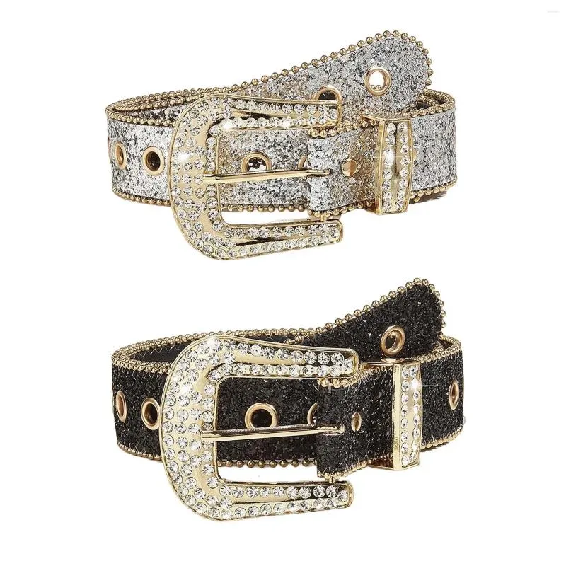 Belts 41inch Length Women PU Leather Waist Belt Eyelet Metal Prong Buckle Casual Pin Band For Anniversary Gift Party