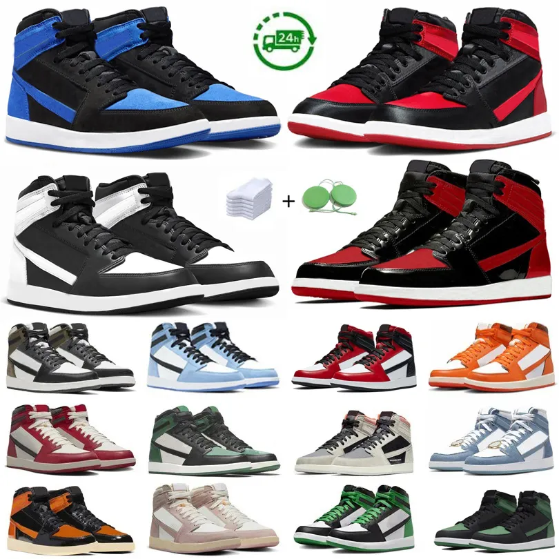 Buty do koszykówki dla mężczyzn kobiety Sneaker Royal Reimagined Satin Hoded Patent unc Palomino Lucky Pine Green Mocha Jeżno żółty ocher trenerów sportowych trampki gai gai