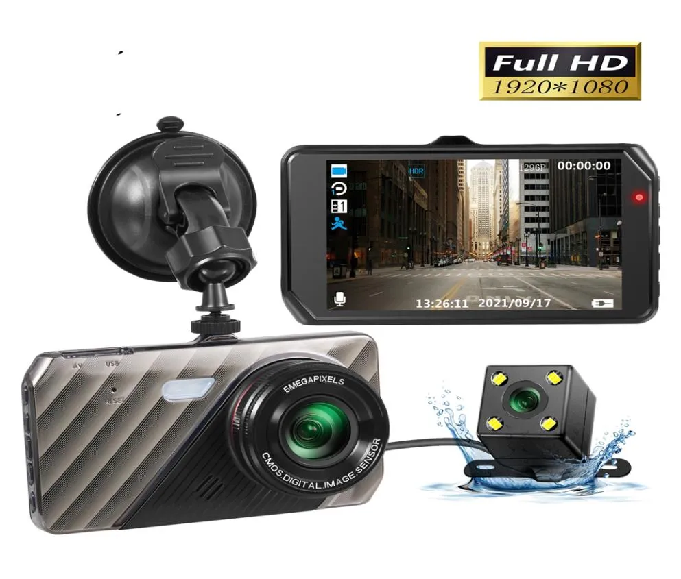 Dash Cam 4 dans la voiture DVR caméra enregistreur vidéo vue arrière double lentille boîte noire Full HD 1080P Cycle enregistrement miroir Recorder2085380